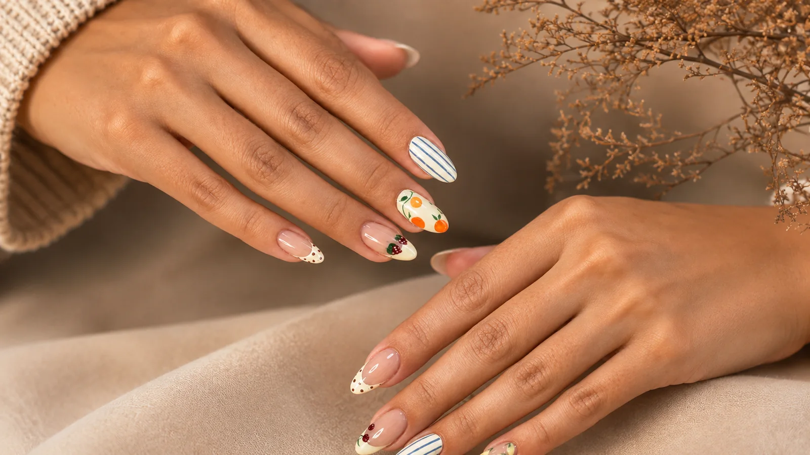نمونه طراحی Creative Nail Art نسرین